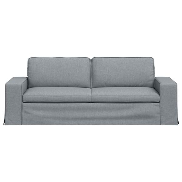 Grote foto vidaxl bank lichtgrijs 222 x 80 x 82 cm stof huis en inrichting bankstellen