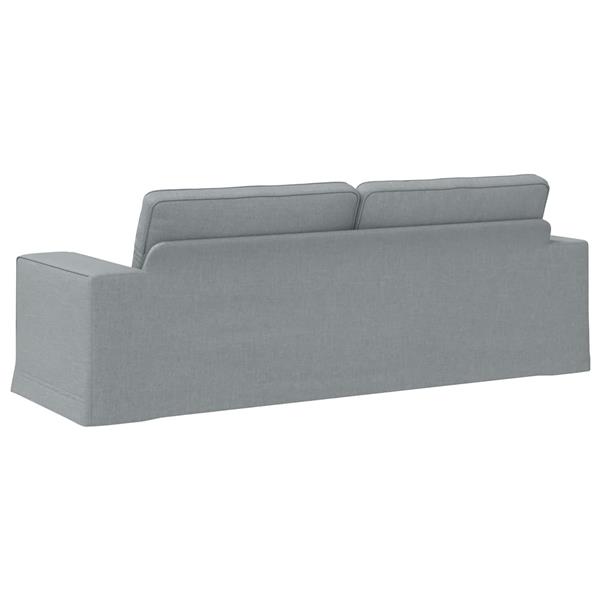 Grote foto vidaxl bank lichtgrijs 222 x 80 x 82 cm stof huis en inrichting bankstellen