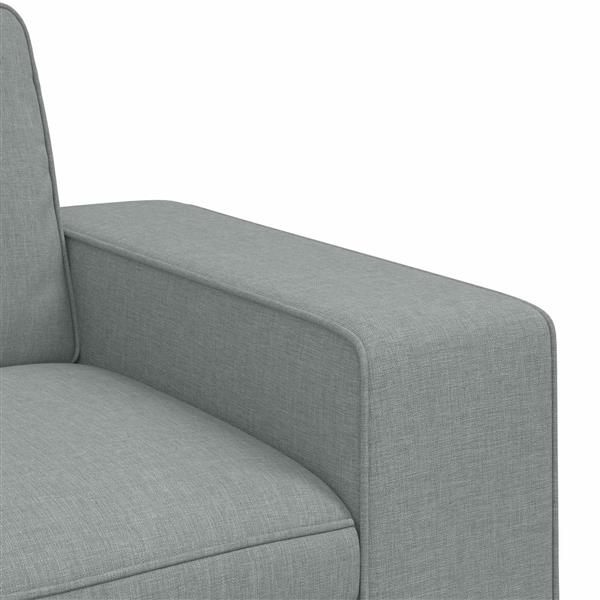 Grote foto vidaxl bank lichtgrijs 222 x 80 x 82 cm stof huis en inrichting bankstellen