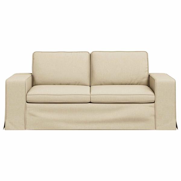 Grote foto vidaxl bank cr me 182 x 80 x 82 cm stof huis en inrichting bankstellen