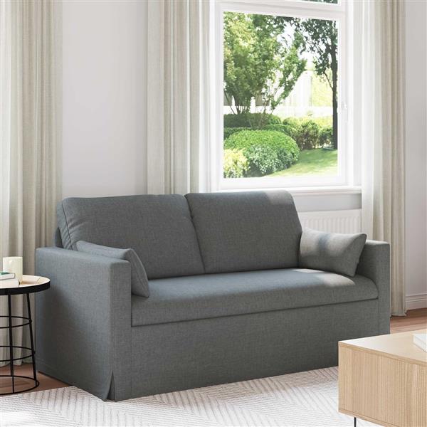 Grote foto vidaxl bank donkergrijs 158 x 78 x 80 cm stof huis en inrichting bankstellen