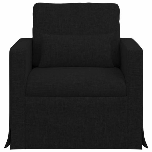 Grote foto vidaxl bank zwart 78 x 78 x 80 cm stof huis en inrichting bankstellen