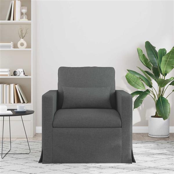 Grote foto vidaxl bank donkergrijs 78 x 78 x 80 cm stof huis en inrichting bankstellen