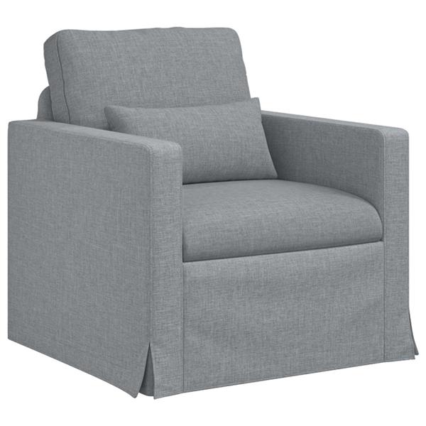 Grote foto vidaxl bank lichtgrijs 78 x 78 x 80 cm stof huis en inrichting bankstellen