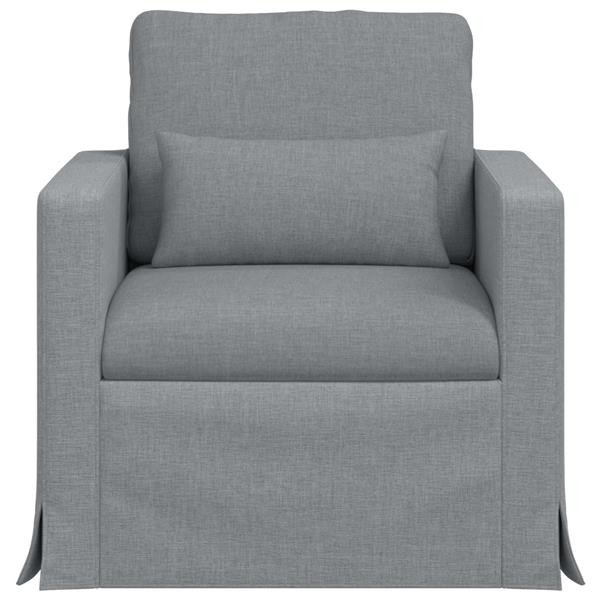 Grote foto vidaxl bank lichtgrijs 78 x 78 x 80 cm stof huis en inrichting bankstellen