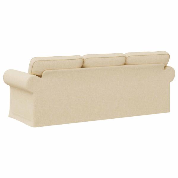 Grote foto vidaxl bank cr me 215 x 82 x 80 cm stof huis en inrichting bankstellen