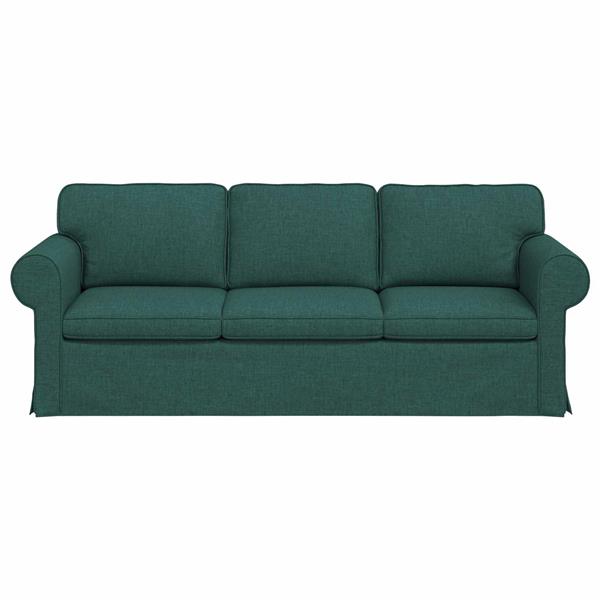 Grote foto vidaxl bank donkergroen 215 x 82 x 80 cm stof huis en inrichting bankstellen