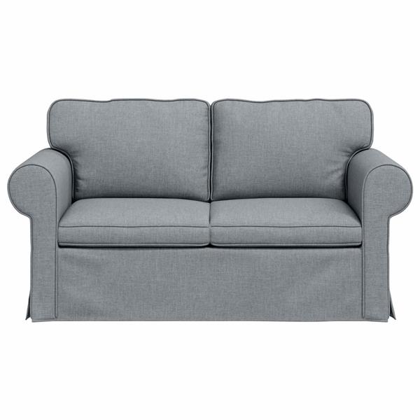 Grote foto vidaxl bank lichtgrijs 155 x 82 x 80 cm stof huis en inrichting bankstellen