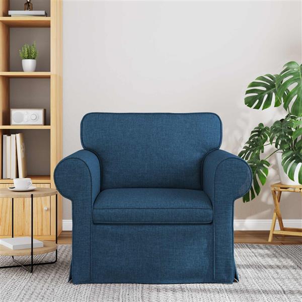 Grote foto vidaxl bank blauw 95 x 82 x 80 cm stof huis en inrichting bankstellen