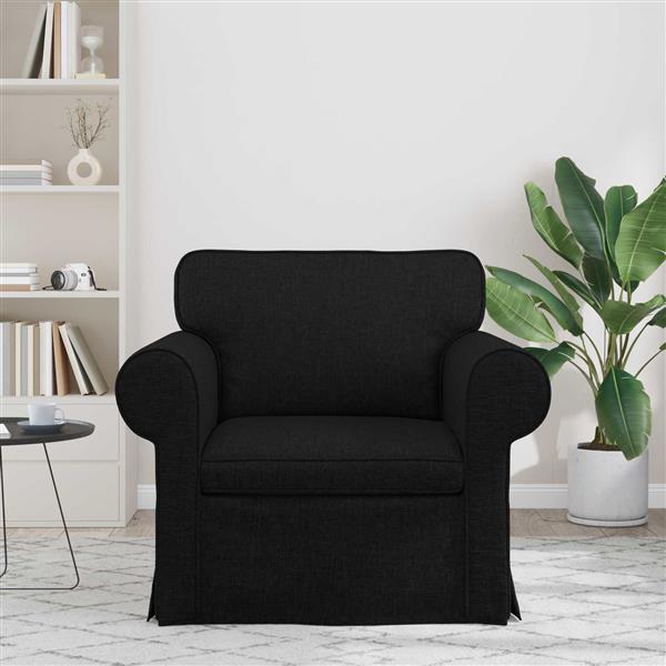 Grote foto vidaxl bank zwart 95 x 82 x 80 cm stof huis en inrichting bankstellen