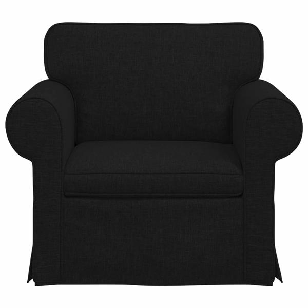 Grote foto vidaxl bank zwart 95 x 82 x 80 cm stof huis en inrichting bankstellen