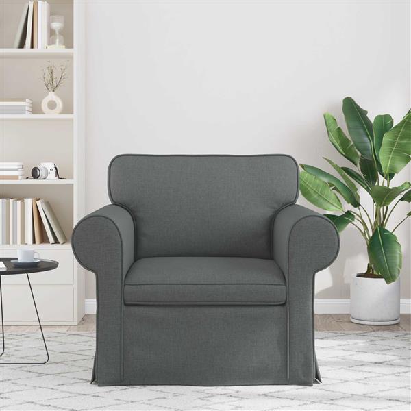 Grote foto vidaxl bank donkergrijs 95 x 82 x 80 cm stof huis en inrichting bankstellen