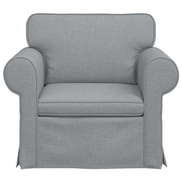 Grote foto vidaxl bank lichtgrijs 95 x 82 x 80 cm stof huis en inrichting bankstellen