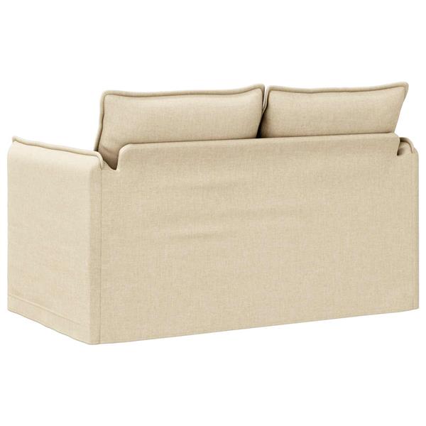 Grote foto vidaxl bank cr me 136 x 82 x 85 cm stof huis en inrichting bankstellen