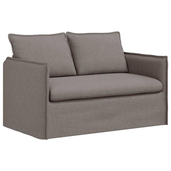 Grote foto vidaxl bank taupe 195 x 82 x 85 cm stof huis en inrichting bankstellen