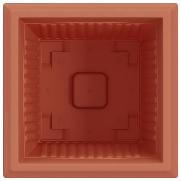 Grote foto vidaxl vierkante bloempot 24 pcs baksteenrood 43 x 43 x 33 5 cm tuin en terras overige tuin en terras