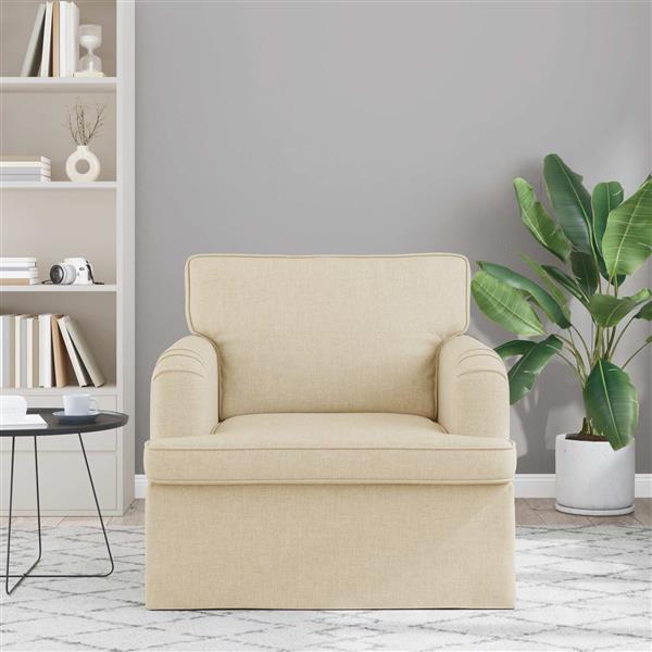 Grote foto vidaxl bank cr me 84 x 80 x 85 cm stof huis en inrichting bankstellen