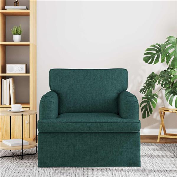 Grote foto vidaxl bank donkergroen 84 x 80 x 85 cm stof huis en inrichting bankstellen