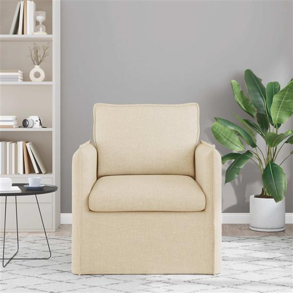 Grote foto vidaxl bank cr me 195 x 82 x 85 cm stof huis en inrichting bankstellen