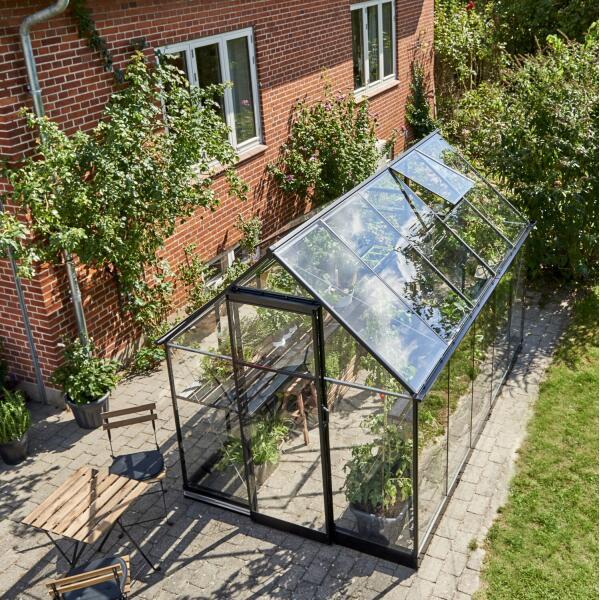 Grote foto nieuw tuinkas qube 610 zwart gecoat tuin en terras tuinhuisjes en blokhutten