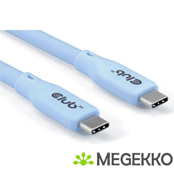 Grote foto club3d usb4 gen 3x2 20gbps 240w usb type c 2m blauw computers en software overige computers en software