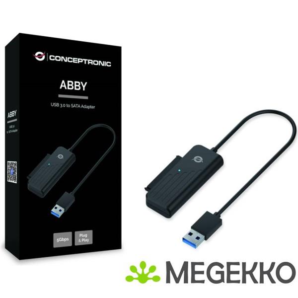 Grote foto conceptronic abby01b kabeladapter verloopstukje usb a sata zwart computers en software overige computers en software