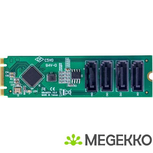 Grote foto startech.com m.2 naar 4 port sata adapter kaart m.2 pcie 3.0 naar sata hdd ssd uitbreidingskaart computers en software overige computers en software
