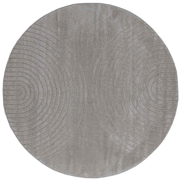 Grote foto vidaxl vloerkleden rond galati grijs 160 cm polyester huis en inrichting vloerbedekking en kleden