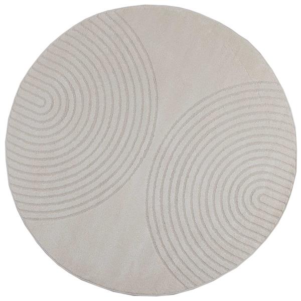 Grote foto vidaxl vloerkleden rond galati cr me 200 cm polyester huis en inrichting vloerbedekking en kleden