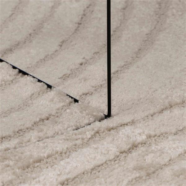 Grote foto vidaxl vloerkleden rond galati beige 200 cm polyester huis en inrichting vloerbedekking en kleden