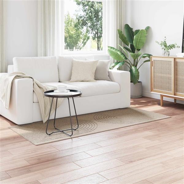 Grote foto vidaxl vloerkleden rechthoekig galati beige 200 x 80 cm polyester huis en inrichting vloerbedekking en kleden