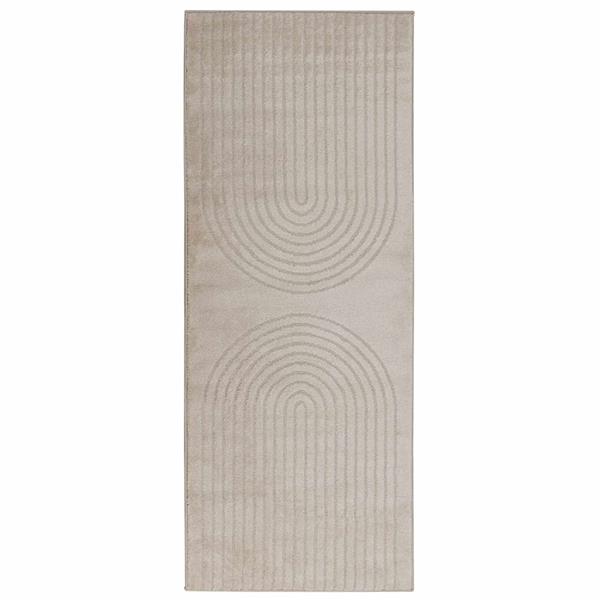 Grote foto vidaxl vloerkleden rechthoekig galati beige 200 x 80 cm polyester huis en inrichting vloerbedekking en kleden