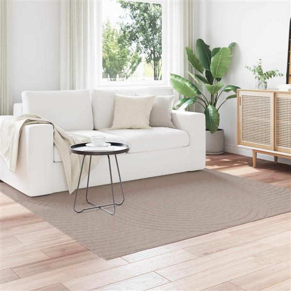 Grote foto vidaxl vloerkleden vierkant palmeras beige 200 x 200 cm polyester huis en inrichting vloerbedekking en kleden