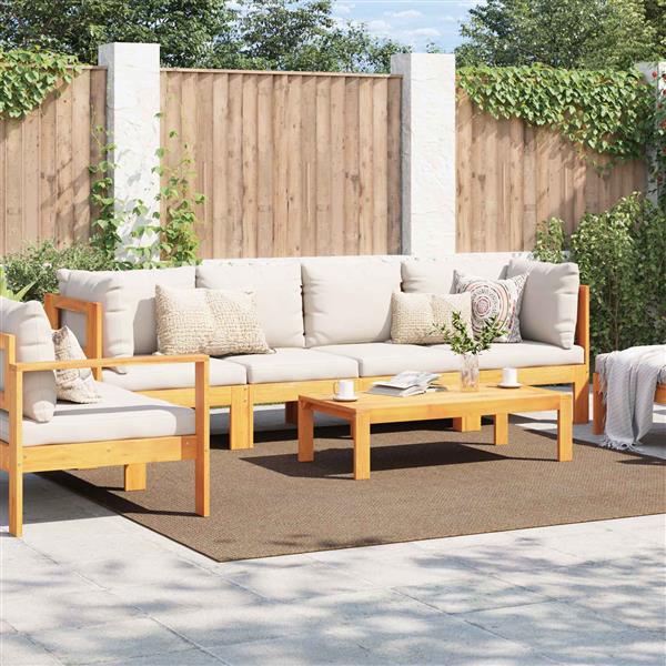 Grote foto vidaxl vloerkleden vierkant agira naturel 240 x 240 cm polyester huis en inrichting vloerbedekking en kleden