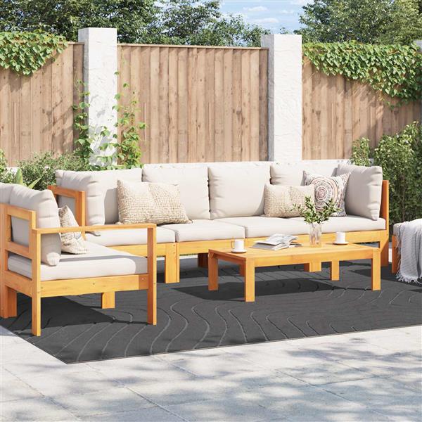 Grote foto vidaxl vloerkleden palmeras antraciet 340 x 240 cm polyester huis en inrichting vloerbedekking en kleden