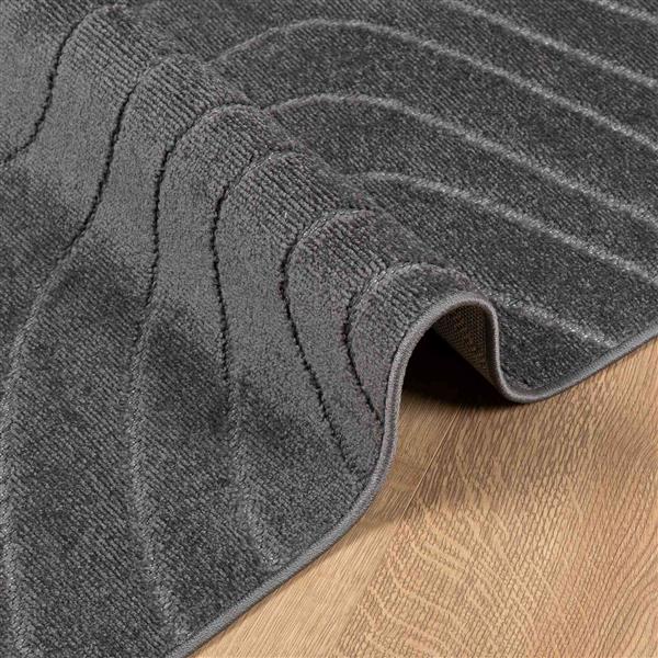 Grote foto vidaxl vloerkleden palmeras antraciet 200 x 140 cm polyester huis en inrichting vloerbedekking en kleden