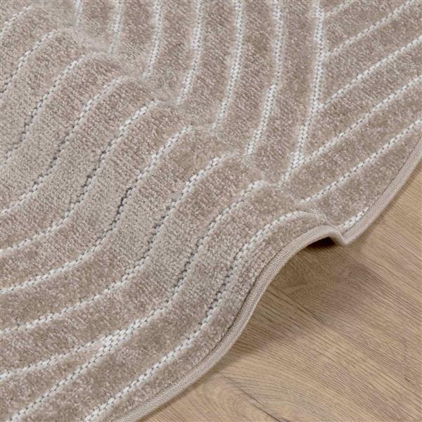 Grote foto vidaxl vloerkleden rond palmeras beige 120 cm polyester huis en inrichting vloerbedekking en kleden