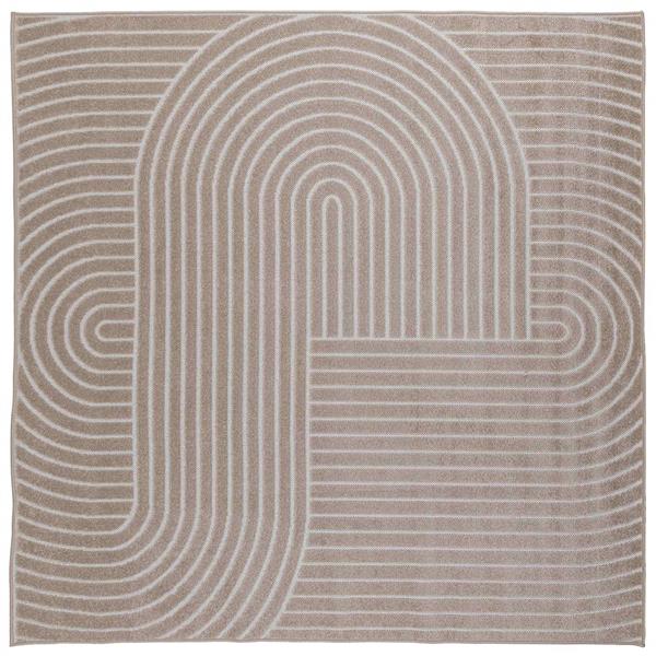 Grote foto vidaxl vloerkleden vierkant palmeras beige 120 x 120 cm polyester huis en inrichting vloerbedekking en kleden