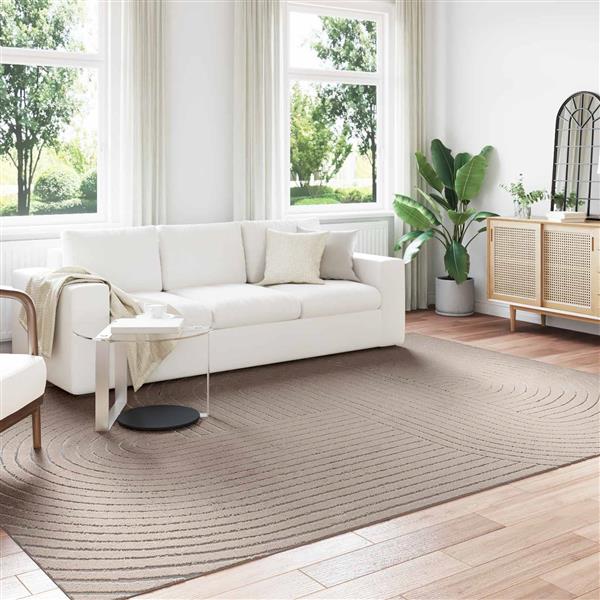 Grote foto vidaxl vloerkleden rechthoekig palmeras beige 340 x 240 cm polyester huis en inrichting vloerbedekking en kleden