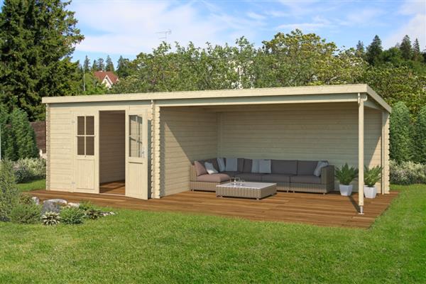 Grote foto blokhut met overkapping st. louis 681x292 vuren tuin en terras tuinhuisjes en blokhutten