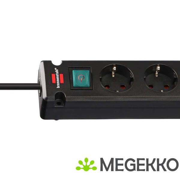 Grote foto bremounta stekkerdoos met 2 usb c laadaansluitingen 5x zwart 3m h05vvf3g1.5 computers en software overige