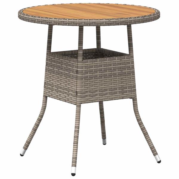 Grote foto vidaxl dinertafel grijs en acacia 70 x 70 x 73 cm massief acaciahout tuin en terras tuinmeubelen