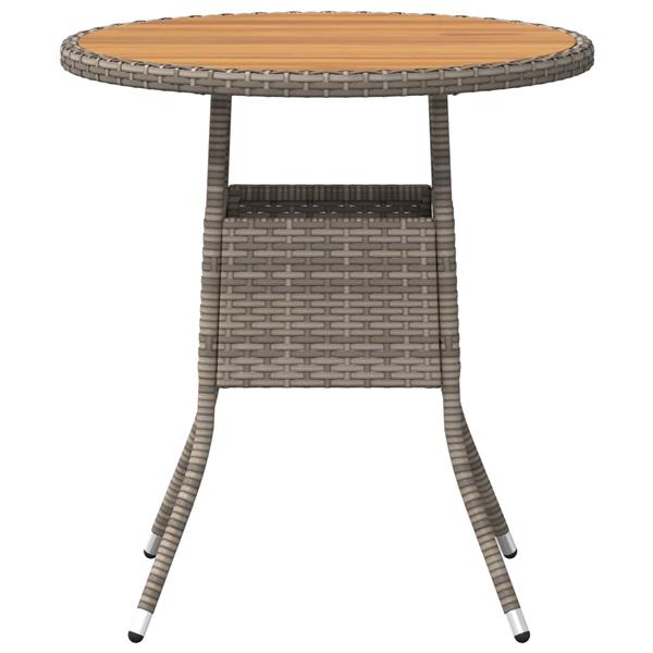 Grote foto vidaxl dinertafel grijs en acacia 70 x 70 x 73 cm massief acaciahout tuin en terras tuinmeubelen