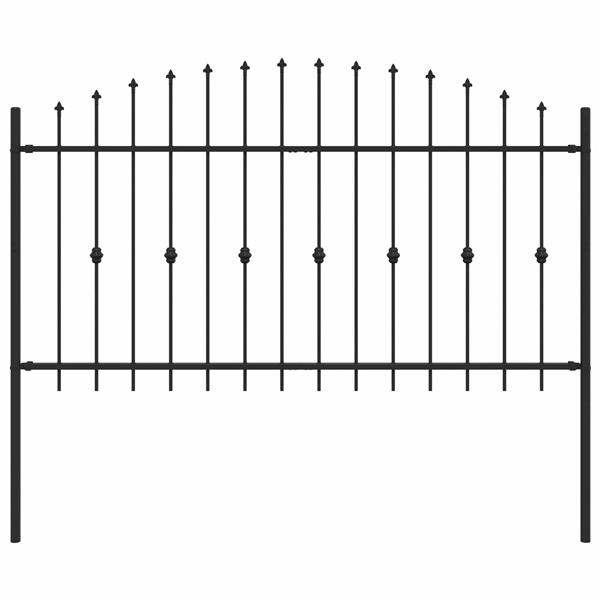 Grote foto vidaxl spike fence zwart 200 x 150 cm gepoedercoat staal tuin en terras hekken en schuttingen