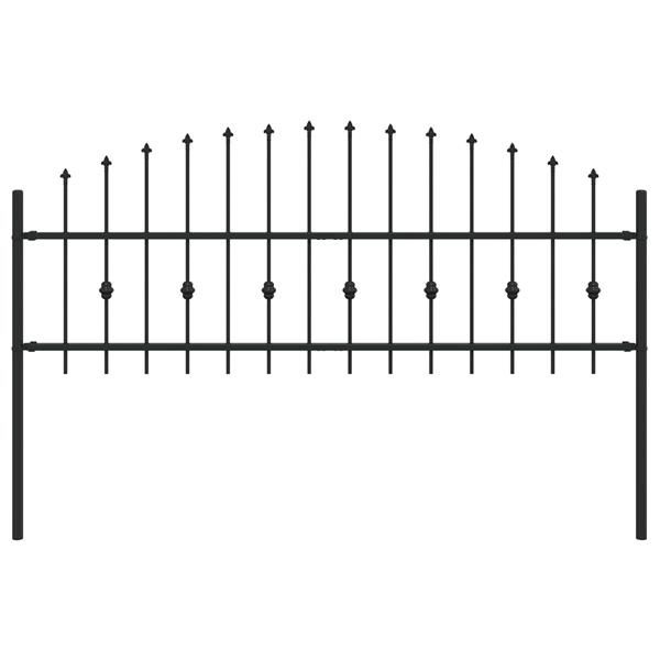 Grote foto vidaxl spike fence zwart 200 x 130 cm gepoedercoat staal tuin en terras hekken en schuttingen
