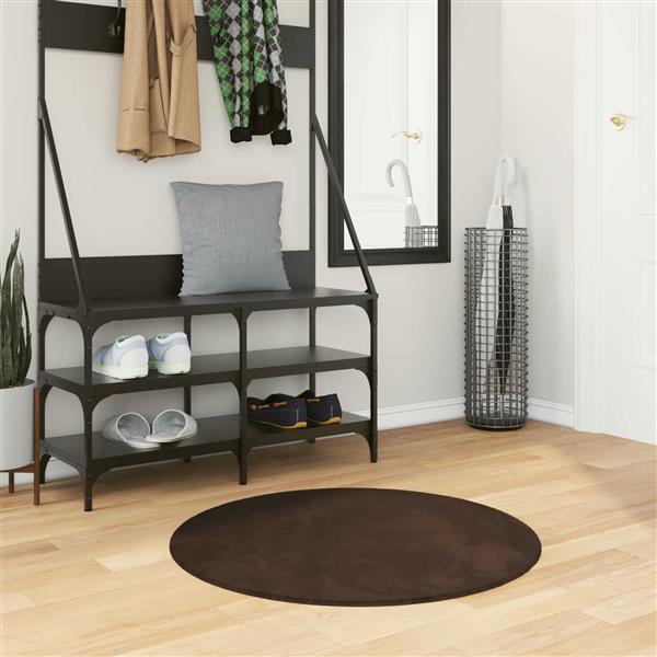 Grote foto vidaxl vloerkleden rond huarte bruin 80 cm polyester huis en inrichting vloerbedekking en kleden