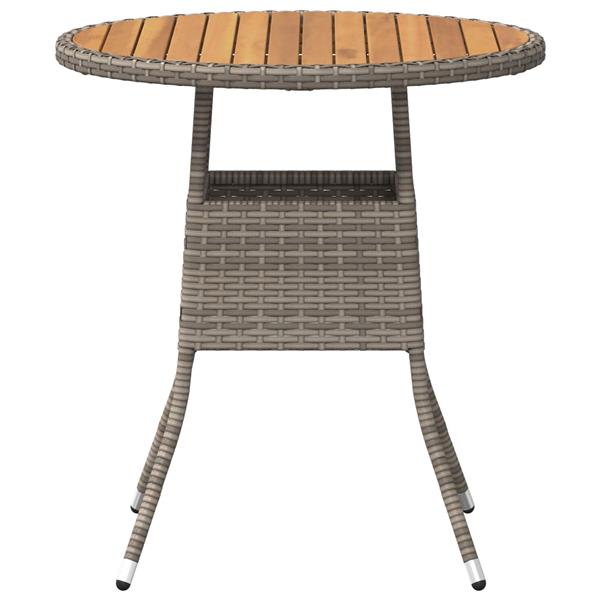 Grote foto vidaxl dinertafel grijs en acacia 70 x 70 x 73 cm massief acaciahout tuin en terras tuinmeubelen