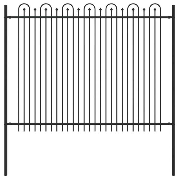 Grote foto vidaxl spike boog hek zwart 200 x 200 cm gepoedercoat staal tuin en terras hekken en schuttingen