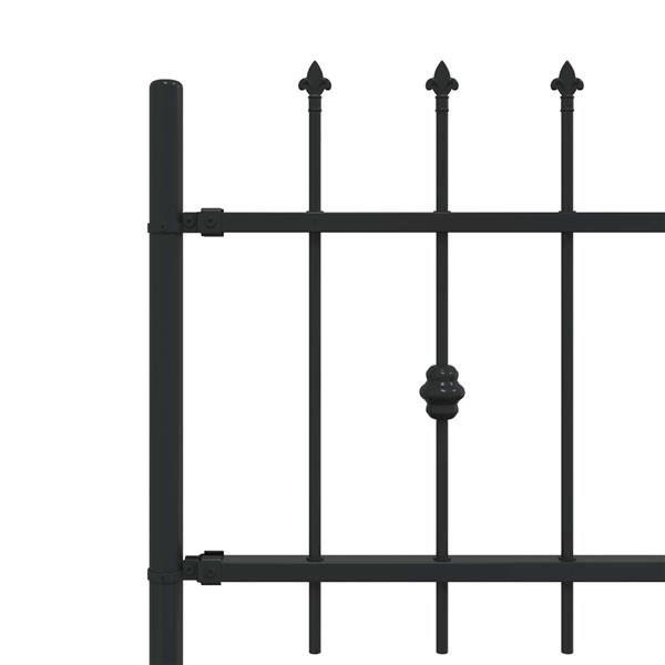 Grote foto vidaxl spike fence zwart 200 x 130 cm gepoedercoat staal tuin en terras hekken en schuttingen