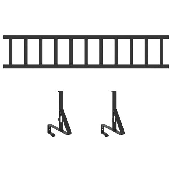 Grote foto vidaxl dak sneeuwbeugel zwart 100 x 29 5 x 34 5 cm staal tuin en terras hekken en schuttingen